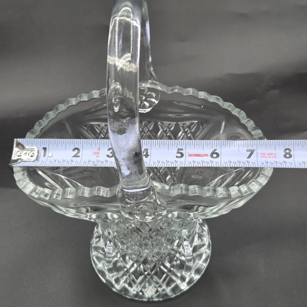 Princess House Cut Crystal Glass Basket With Handle - Germany